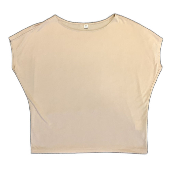Uniqlo Pink-Beige Crewneck Short Sleeve Drape Relaxed T-Shirt Size S - Picture 3 of 11